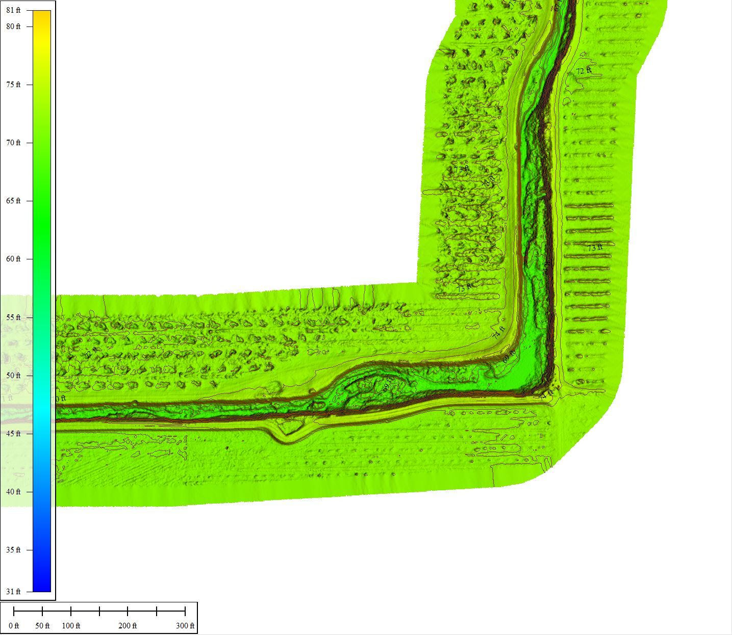 LIDAR DEM contours