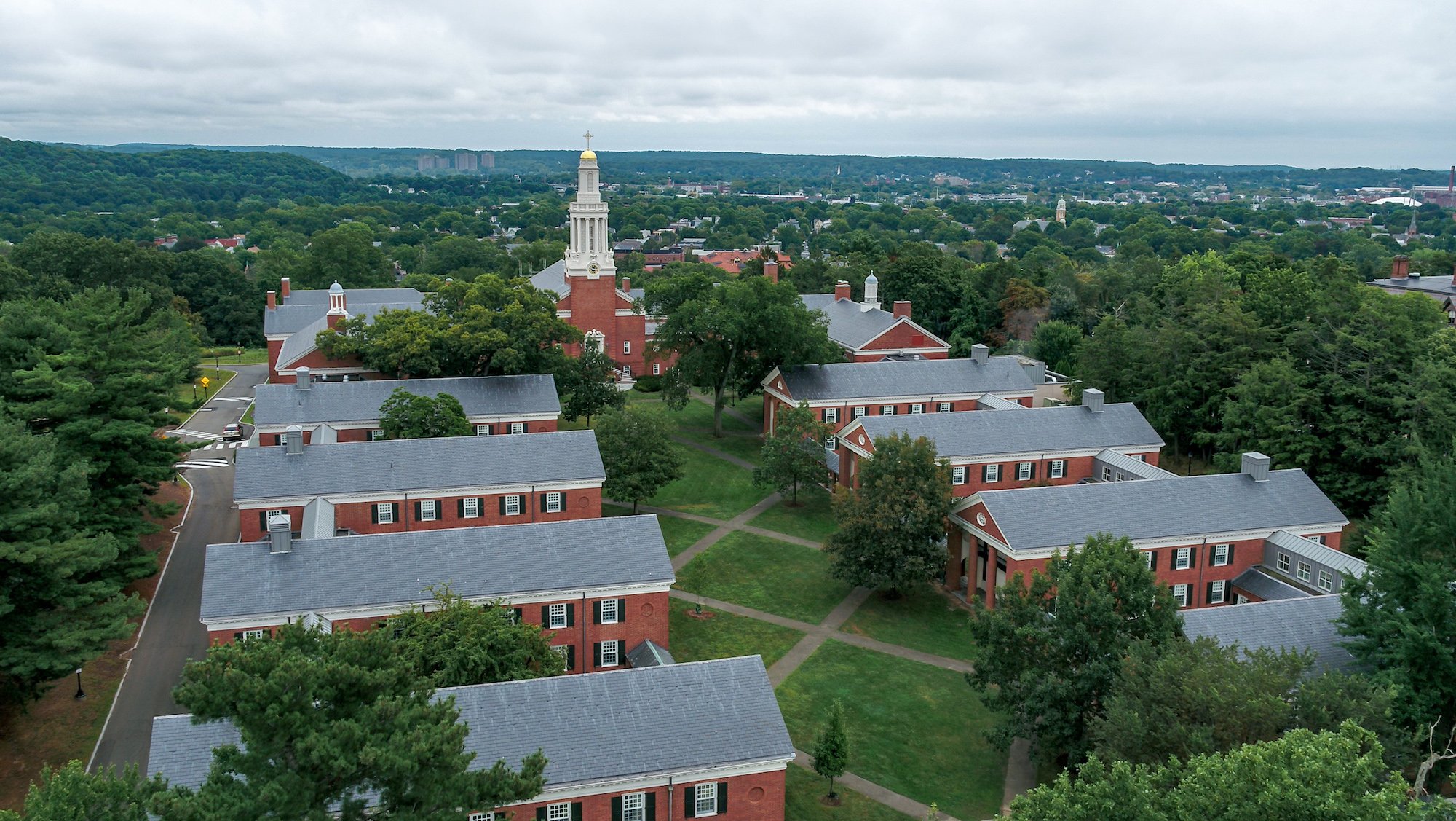 Aerial photograph of Yale University, Divinity Campus by AirShark UAS Services