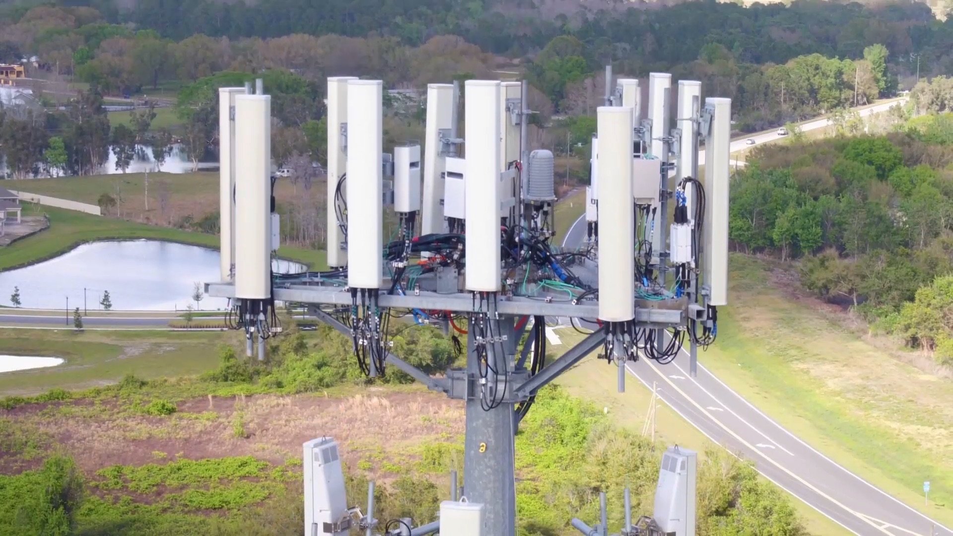 Cell Phone tower inspection, aerial photo, ARE UAS Services