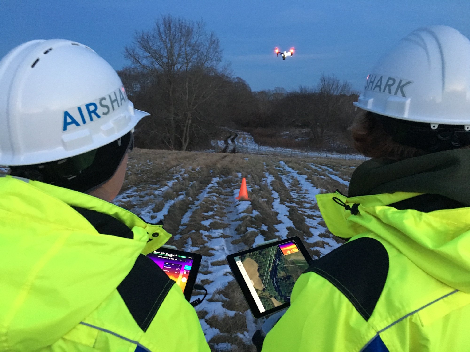 ARE Drone Professionals flying FLIR thermal camera nighttime UAS operations